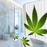 Green,Leaves,Pattern,Shower,Curtains,Waterproof,Toilet,Polyester,Cover,Bathroom,Decoration