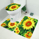 Sunflower,Green,Bathroom,Decor,Shower,Curtain,Bathroom,Toilet,Cover