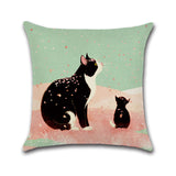 Cartton,Black,Cotton,Linen,Cushion,Cover,Square,Pillow,Pillowcase