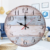 Retro,Round,Wooden,Clock,Office,Decor,Farmhouse,Plank,Clocks