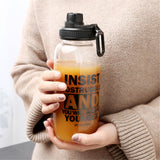 1000ml,Portable,Glass,Water,Bottle,Drink,Outdoor,Sport,Office,Travel,Sleeve,Straw