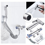 Stainless,Steel,Handheld,Douche,Bidet,Spray,Shower,Toilet,Adapter,Washing,Machine,Adapter