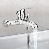 Chrome,Bathroom,Mixer,Faucet,Bathtub,Shower,Mixing,Vavle,Spout,Mount