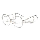 Universal,Women,Large,Frame,Optical,Glasses,Hanging,Chain