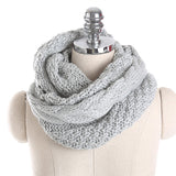 Women,Solid,Knitted,Collar,Scarves,Scarves,Warmer,Circle,Scarf,Windproof