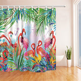 Tropical,Flower,Flamingo,Waterproof,Bathroom,Shower,Curtain