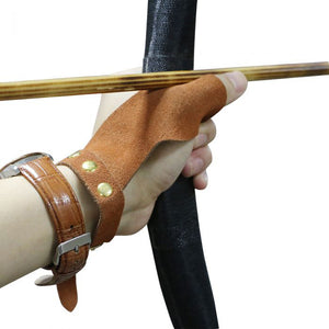 Suede,Archery,Protective,Glove,Finger,Guard,Traditional,Recurve,Outdoor,Shooting,Hunting