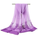 Women,Gradient,Color,Chiffon,Shawl,Spring,Autumn,Travel,Scarf