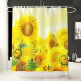 Beatiful,Sunset,Sunflower,Waterproof,Shower,Curtain,Hooks,CarpetsToilet,Bathroom,Decor