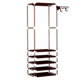 Floor,Standing,Clothes,Hanging,Rotating,Hooks,Storage,Shelf,Bedroom,Furniture