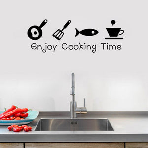 Cartoon,Enjoy,Cooking,Kitchen,Sticker,Mural,Decals,Stickers,Background,Decor