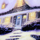 Operated,Christmas,Snowy,Cottage,Canvas,Print