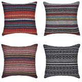 Bohemian,Striped,Linen,Pillow,Square,Decorative,Cushion,Cover,Pillow,Cover