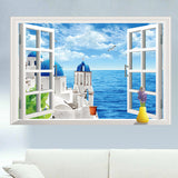 Miico,Creative,Window,Seaside,Scene,Removable,Background,Decorative,Decor,Sticker