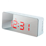 Loskii,Charging,Digital,Mirror,Night,Snooze,Function,Thermometer,Alarm,Clock