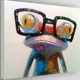 Painted,Paintings,Animal,Modern,Happy,Glasses,Canvas,Decoration