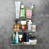 Stainless,Steel,Bathroom,Shelf,Suction,Holder,Corner,Storage,Organizer