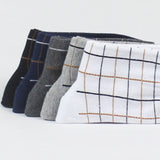 Pairs,Plaid,Combed,Cotton,Breathable,Athletic,Socks