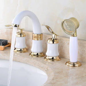 Bathroom,Faucet,Handles,Widespread,Bathroom,Basin,Water,Mixer,Brass,Showerhead