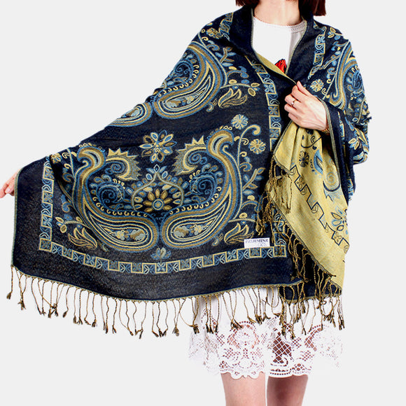 Women,Ethnic,Style,Thick,Scarf,Shawl,Tassel