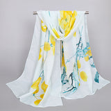 Women,Chiffon,Traditional,Chinese,Painting,Scarf,Fashion,Outdoor,Summer,Flower,Shawl