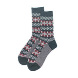 Retro,Ethnic,Diamond,Pattern,Jacquard,Middle,Socks