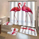 Flamingo,Waterproof,Bathroom,Shower,Curtain,Toilet,Cover,Floor,Bathroom,Hooks