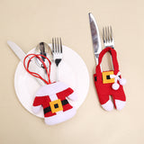 Loskii,Creative,Christmas,Small,Clothes,Pants,Tableware,Kitchen,Restaurant,Hotel,Layout,Knife,Spoon,Decorations