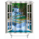 Natural,Landscape,Painting,Waterproof,Bathroom,Shower,Curtain,Toilet,Cover