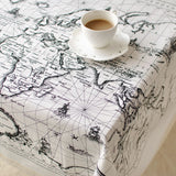 World,Pattern,Cotton,Linen,Tableware,Tablecloth,Cover,Insulation