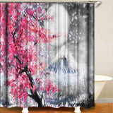 Sakura,Mountain,Waterproof,Shower,Curtain,Toilet,Cover,Bathroom