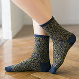 Ladies,Leopard,Print,Breathable,Jacquard,Short,Socks