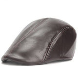 Leather,Solid,Beret,Vintage,Newsboy,Cabbie