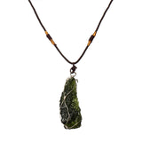 Melting,Moldavite,Quartz,Pendant,Crystals,Gemstone,Necklace,Specimen,Healing