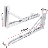 340x140mm,White,Metal,Release,Catch,Support,Bench,Table,Folding,Shelf,Bracket