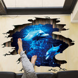 Miico,Creative,Dolphin,Removable,Decorative,Floor,Decor,Sticker