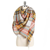 Women,Plaid,Winter,Tassels,Scarf,Triangular,Scarves,Towals