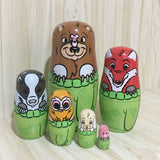 Wooden,Animals,Painted,Russian,Nesting,Dolls,Matryoshka,Dolls,Decorations