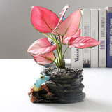 Resin,Flower,Planter,Garden,Succulent,Plant,Bonsai,Lizard,Decor