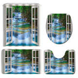 Natural,Landscape,Painting,Waterproof,Bathroom,Shower,Curtain,Toilet,Cover