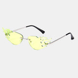 Unisex,Frameless,Metal,Small,Frame,Fashion,Street,Trend,Personality,Shape,Sunglasses