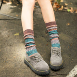 Women,Patchwork,Harajuku,Style,Socks,Casual,Cotton,Elastic,Stockings