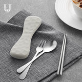 Stainless,Steel,Cutlery,Flatware,Chopsticks,Spoon,Outdoor,Travel,Portable