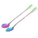 Stainless,Steel,Colorful,Rainbow,Handle,Spoon,Coffee,Cream,Spoon,Tableware,Craft