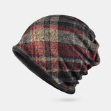 Men's,Winter,Headgear,Fashion,Plaid,Protection,Windproof,Skullcap,Beanie