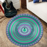 Green,Bohemia,Mandala,Pattern,Carpet,Round,Floor,Carpet