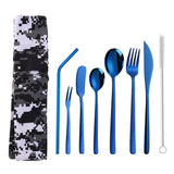 Stainless,Steel,Cutter,Spoon,Portable,Camouflage,Western,Tableware,Outdoor,Dinnerware