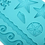 Silicone,Adorable,Coral,Starfish,Shell,Ocean,Embossing,Mould,Kitchen