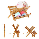 Foldable,Bamboo,Drying,Plate,Drainer,Kitchen,Storage,Organizer,Holder,Grids