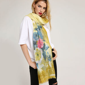 Women,Romantic,Print,Lightweight,Infinity,Scarf,Wraps,Summer,Breathable,Flower,Shawl